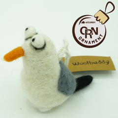 Seagull Ornament – Felted Wool Bird Decoration for Tree or Home (min. order qty 6 required)