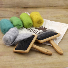 Wool Carder Set – Color Mixing Brush for Needle Felting & Fiber Arts - MOQ 4sets