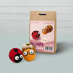 Bee & Ladybug Needle Felting Kit | Beginner DIY Garden Insect Craft | Woolbuddy