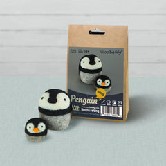 DIY Penguin Needle Felting Kit | Winter Animal Craft Project Gift (min. order qty 6 required)