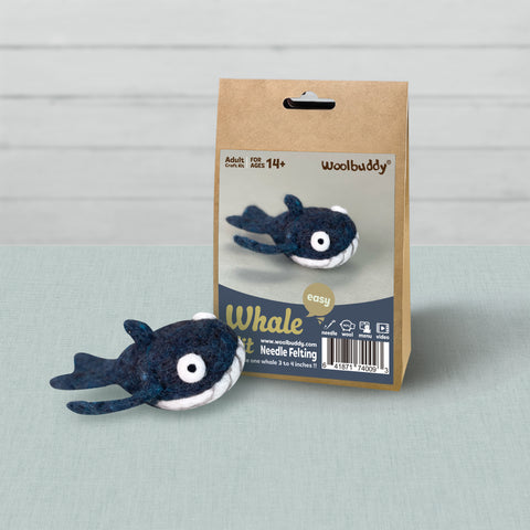DIY Whale Needle Felting Kit | Beginner Ocean Sea Life Craft Gift (min. order qty 6 required)