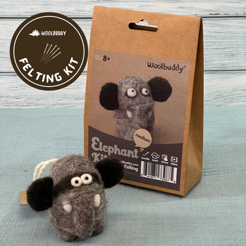 Needle Felting Elephant Kit (min. order qty 6 required)